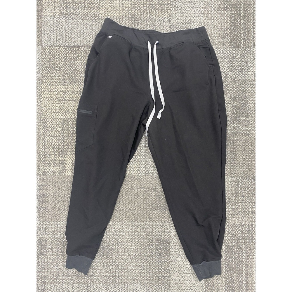 Figs XL Petite Black Zamora Jogger‎ Scrub Pants Womens Medical Nursing